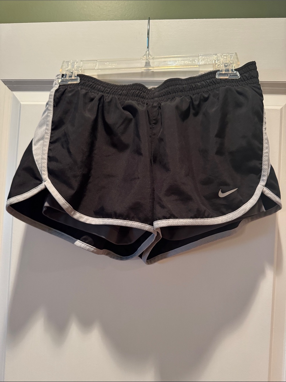 Nike Women’s Black Athletic Shorts with Light Gray Trim